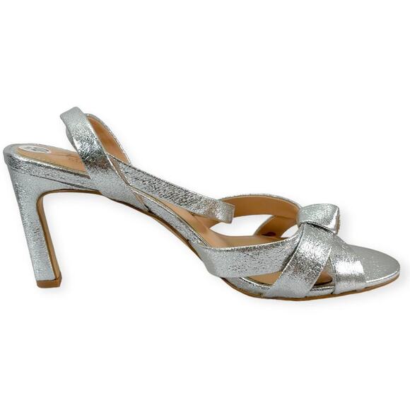 Jewel Badgley Mischka Rhonda Satin Knotted Stiletto Heels Sandals Size 10 NEW - Picture 3 of 13